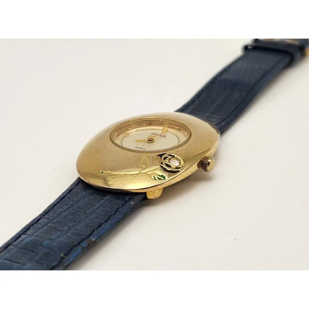Rare Vintage Benrus Goldtone Rose Bezel Watch for Ladies Luxury Dress Watch